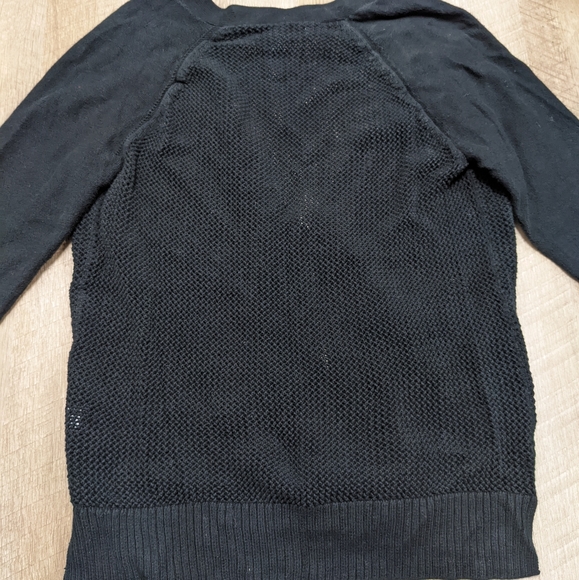 American Eagle Outfitters Black V Neck Open Knit Cardigan - Picture 5 of 9